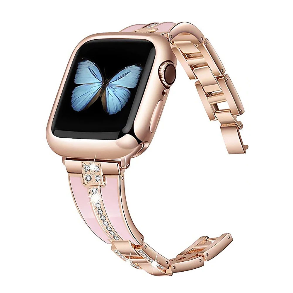 Women Diamond Strap for Apple Watch Band 7 6 5 SE 4 3 Luxury Watchband Bracelet For iWatch Series 41mm 45mm 44/40mm 42/38mm Belt
Women Diamond Strap for Apple Watch Band 7 6 5 SE 4 3 Luxury Watchband Bracelet For iWatch Series 41mm 45mm 44/40mm 42/38mm Belt