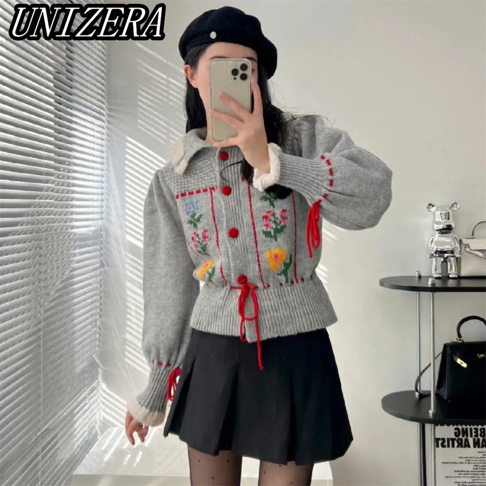 Женская осенне-зимняя одежда UNIZERA, новинка, короткий вязаный жаккардовый кардиган с длинными рукавами и отложным воротником с цветочным узо...
Женская осенне-зимняя одежда UNIZERA, новинка, короткий вязаный жаккардовый кардиган с длинными рукавами и отложным воротником с цветочным узо...