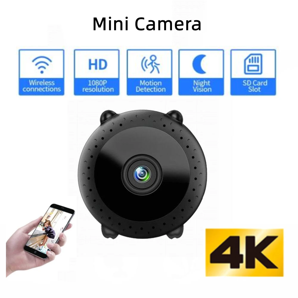 Mini WIFI Camera 4K 1080P HD Night Vision Video Recorder Wireless Intelligent Remote Monitor Portable Motion Detection Camcorder
Mini WIFI Camera 4K 1080P HD Night Vision Video Recorder Wireless Intelligent Remote Monitor Portable Motion Detection Camcorder