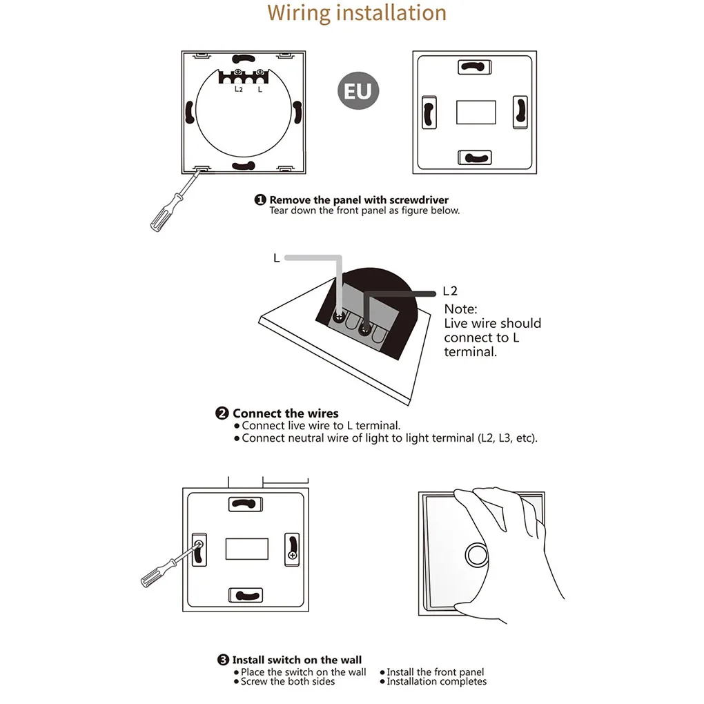 Wall Light Touch Switch Panel EU On/Off Sensor Two Gang One Way Waterproof 240V Controller Switch Plate
Wall Light Touch Switch Panel EU On/Off Sensor Two Gang One Way Waterproof 240V Controller Switch Plate