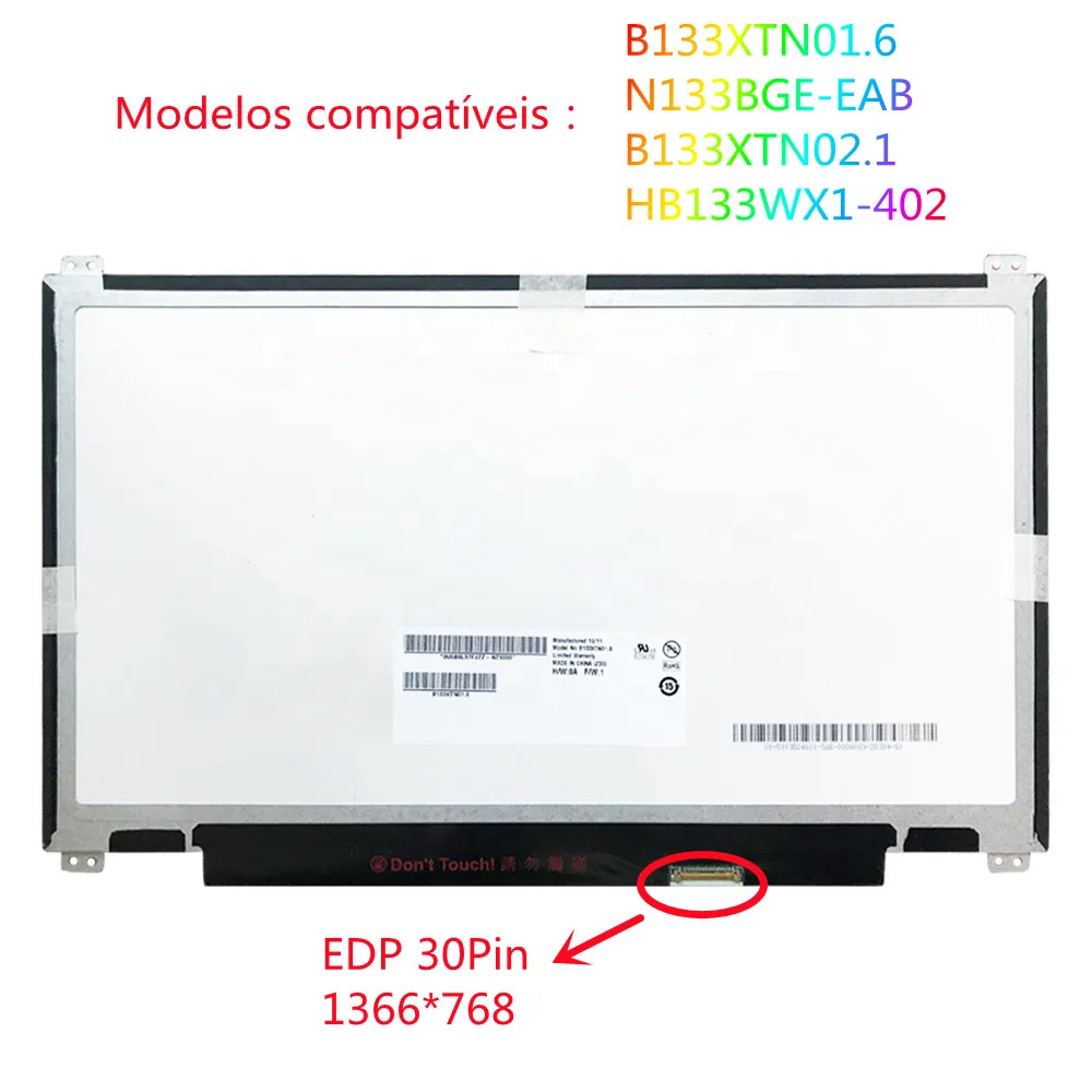 B133XTN01.6-ЖК-экран ноутбука, N133BGE-E31, N133BGE-EAB, 13,3 дюйма, Slim, 1366*768, EDP, 30-контактный
B133XTN01.6-ЖК-экран ноутбука, N133BGE-E31, N133BGE-EAB, 13,3 дюйма, Slim, 1366*768, EDP, 30-контактный