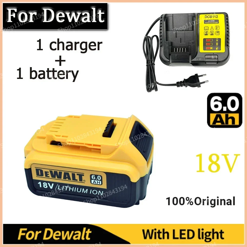 DeWalt 18V 6.0AH/6000mah MAX 18650 Battery Power Tool Replacement for DeWalt DCB184 DCB181 DCB182 DCB200 20V 6A 18v Charge
DeWalt 18V 6.0AH/6000mah MAX 18650 Battery Power Tool Replacement for DeWalt DCB184 DCB181 DCB182 DCB200 20V 6A 18v Charge
