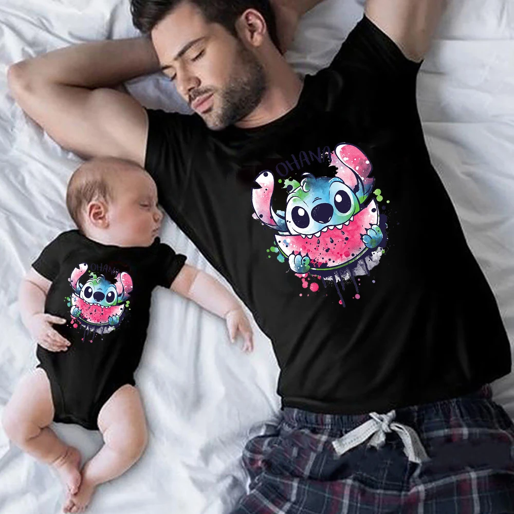 Family Look Disney Stitch T Shirt Mother and Baby Matching Outfits Fashion Streetwear Father Son Same Family Clothes Black Top
Family Look Disney Stitch T Shirt Mother and Baby Matching Outfits Fashion Streetwear Father Son Same Family Clothes Black Top