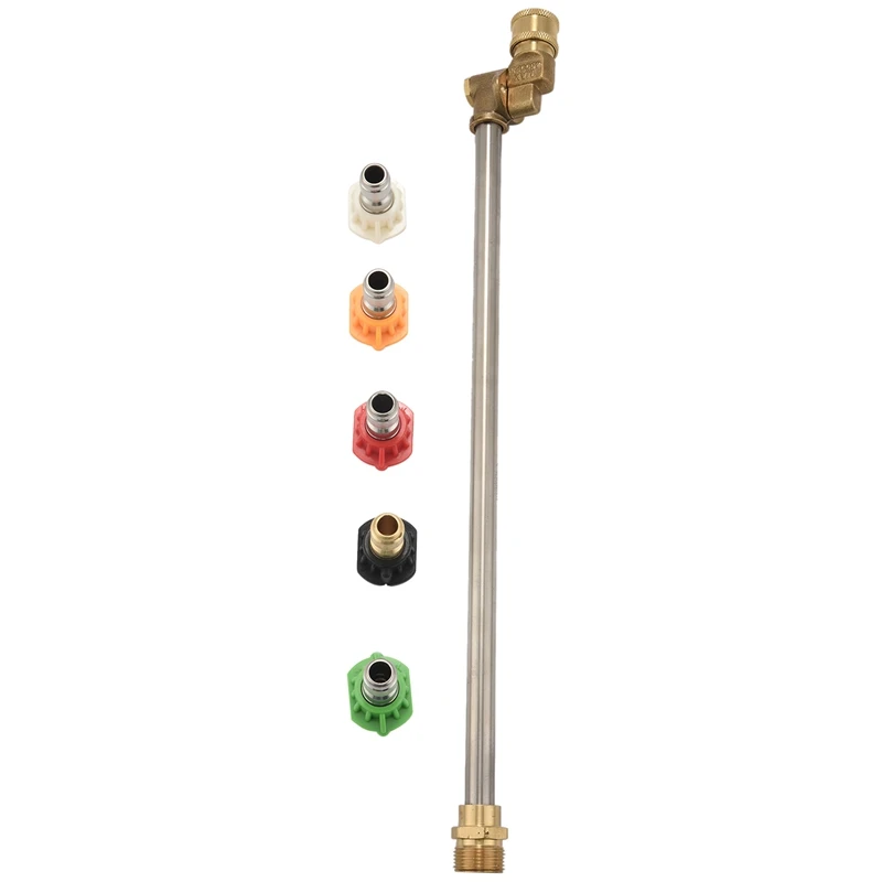 Pressure Washer Wand With Adjustable Angle Nozzle, 16 Inch Stainless Steel Spray Lance 180 Degree With 5 Angles Quick Connect Pi
Pressure Washer Wand With Adjustable Angle Nozzle, 16 Inch Stainless Steel Spray Lance 180 Degree With 5 Angles Quick Connect Pi