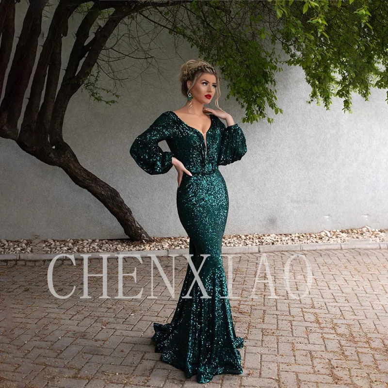 Dark Green Luxury Mermaid Long Evening Dresses Women Robes De Soirée Formal Evening Gown Cocktail Party Sweetheart Full Sleeves
Dark Green Luxury Mermaid Long Evening Dresses Women Robes De Soirée Formal Evening Gown Cocktail Party Sweetheart Full Sleeves