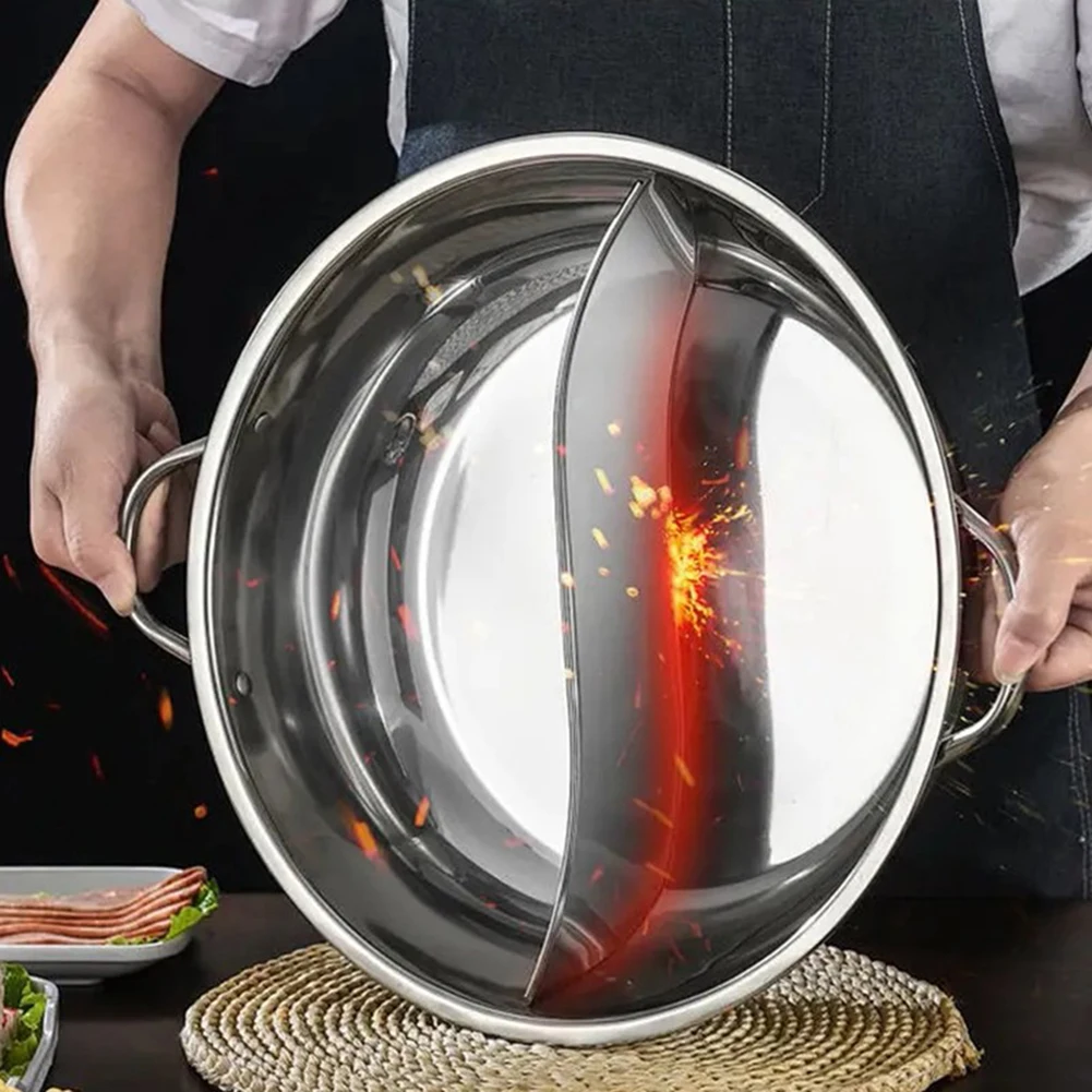 Twin Divided Hot Pot Stainless Steel Compatible Pot Cooker Cooking Cookware Dish Plate Double Gas Stove Brand New
Twin Divided Hot Pot Stainless Steel Compatible Pot Cooker Cooking Cookware Dish Plate Double Gas Stove Brand New