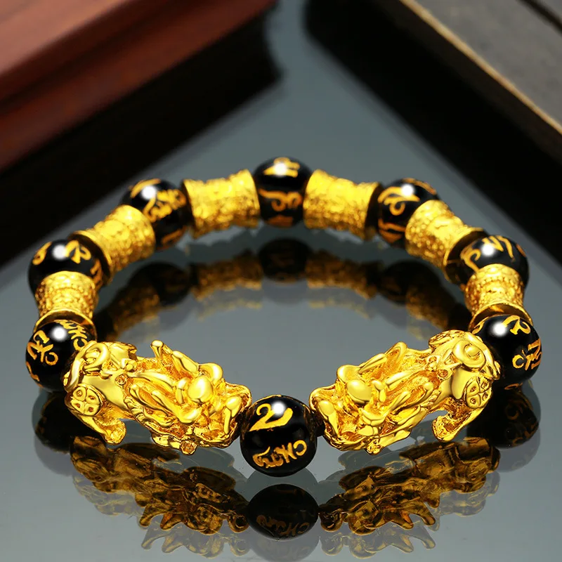 The Best Wild Animal Imitation Sand Gold Color Obsidian Stone Beads Unisex Temperament Bracelet Feng Shui Double Brave Wristband
The Best Wild Animal Imitation Sand Gold Color Obsidian Stone Beads Unisex Temperament Bracelet Feng Shui Double Brave Wristband