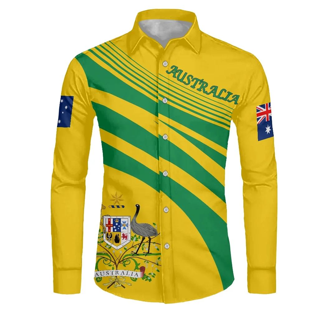 Australian Flag Kangaroo Yellow Green Design Elasticity Slim Fit Men Dress Casual Long Sleeved Shirt Male Social Formal Shirts
Australian Flag Kangaroo Yellow Green Design Elasticity Slim Fit Men Dress Casual Long Sleeved Shirt Male Social Formal Shirts