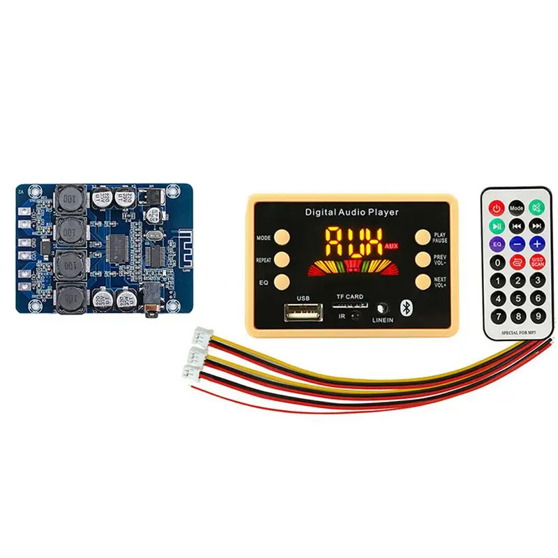 MOOL Bluetooth 5.0 MP3 Decoder Board Module With XH-M314 TPA3118 2X45W 12V 24V Stereo Audio Bluetooth Digital Power Amplifier 
MOOL Bluetooth 5.0 MP3 Decoder Board Module With XH-M314 TPA3118 2X45W 12V 24V Stereo Audio Bluetooth Digital Power Amplifier