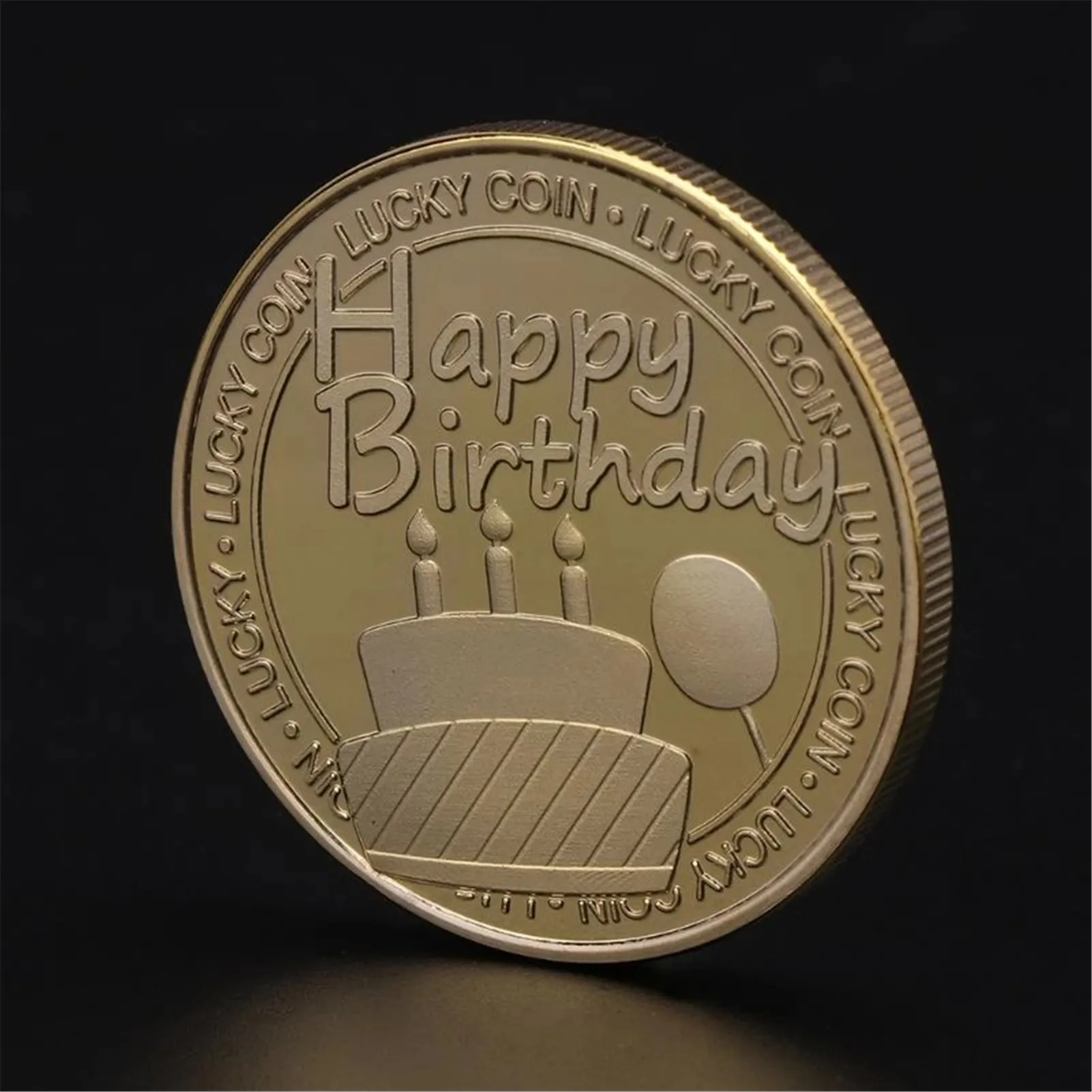 

Lucky Coin Birthday Gifts Four Leaf Clover Collection Coins Happy Birthday Commemorative Coin Good Luck Charms Wish Home Decor