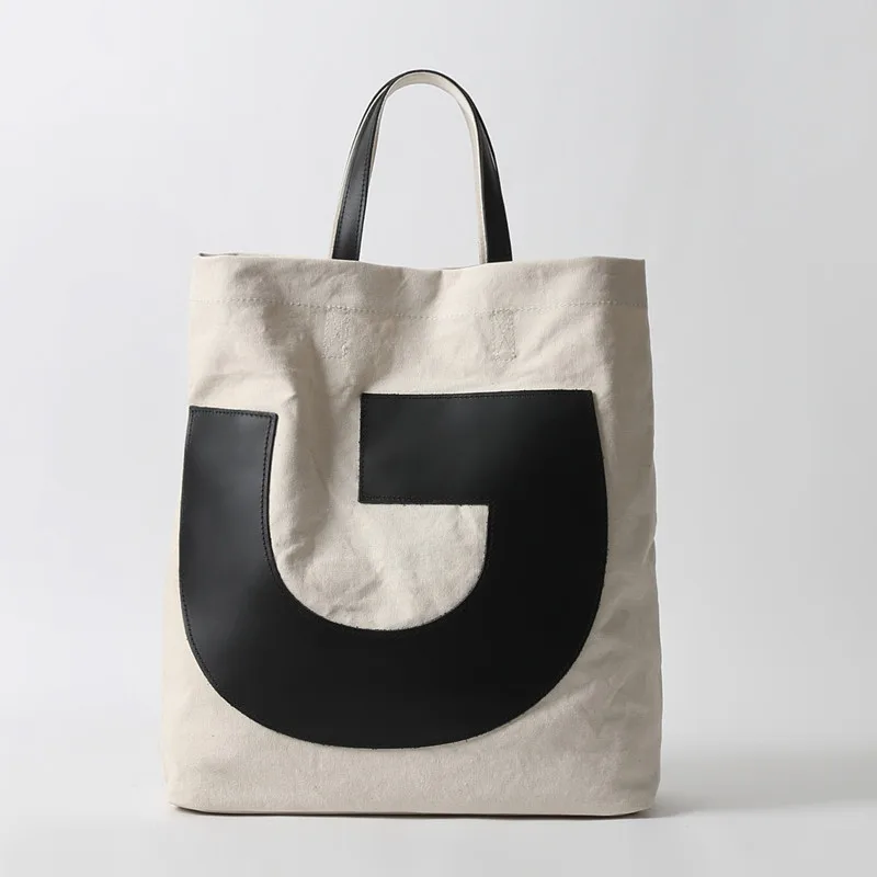 

Original Cotton Canvas Women Handbags Japan Style Bucket Casual Totes Simple Hasp Large Capacity Shoulder Crossbody Shopping Bag