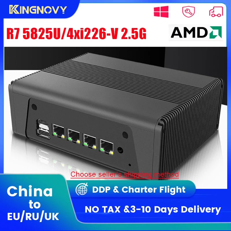 AMD Ryzen 7 5825U 5800U Soft Router4x Intel i226-V 2.5G Mini PC 3*NVMe 2*SATA 3x4K UHD NAS Server Firewall Appliance
AMD Ryzen 7 5825U 5800U Soft Router4x Intel i226-V 2.5G Mini PC 3*NVMe 2*SATA 3x4K UHD NAS Server Firewall Appliance