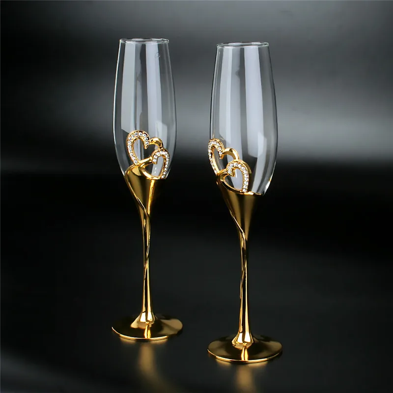 2 pieces Wedding Party Crystal Champagne Goblets, Gold Diamond Party Valentine's Day Gift Wine glasses 200ml
2 pieces Wedding Party Crystal Champagne Goblets, Gold Diamond Party Valentine's Day Gift Wine glasses 200ml