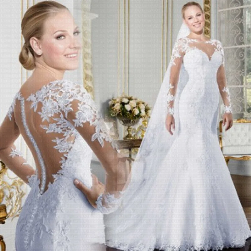 Long Sleeves Mermaid Wedding Dresses Appliques Vestido De Noiva Sexy Backless Vestidos De Novia Elegant Lace Robe De Mariée
Long Sleeves Mermaid Wedding Dresses Appliques Vestido De Noiva Sexy Backless Vestidos De Novia Elegant Lace Robe De Mariée