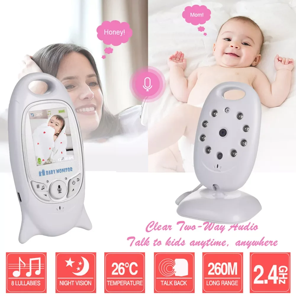 VB601 Video Baby Monitor 2 Way Talk 2 inch LCD Wireless Security Nanny Camera Night Vision Temperature Monitoring 8 Lullabys
VB601 Video Baby Monitor 2 Way Talk 2 inch LCD Wireless Security Nanny Camera Night Vision Temperature Monitoring 8 Lullabys