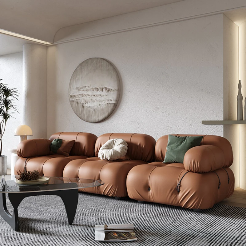 Italian Medieval Furniture Living Room Genuine Leather Bread Square Module Sofa Combination
Italian Medieval Furniture Living Room Genuine Leather Bread Square Module Sofa Combination