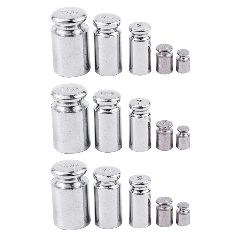 

3X Weight 1G 2G 5G 10G 20G Chrome Plating Calibration Gram Scale Weight Set For Digital Scale Balance Silvery White