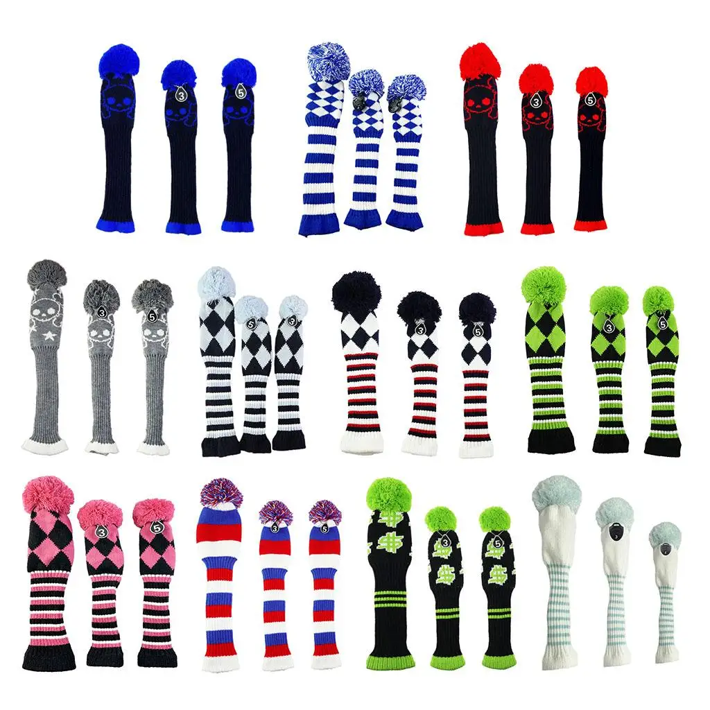 SET OF 3 Knitted Golf Headcover Pom Pom Woods Headcover Set No. 1, 3, 5 Driver
SET OF 3 Knitted Golf Headcover Pom Pom Woods Headcover Set No. 1, 3, 5 Driver