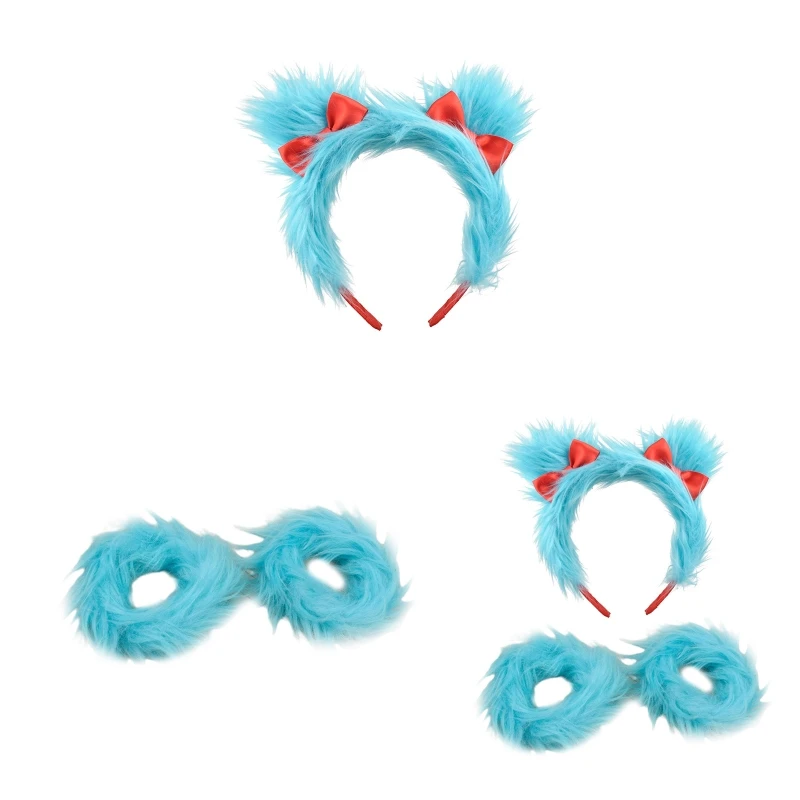 E9LC 3pcs Animal Ears Shape Headband Fur Cosplay Costume Set Wristband Headdress
E9LC 3pcs Animal Ears Shape Headband Fur Cosplay Costume Set Wristband Headdress