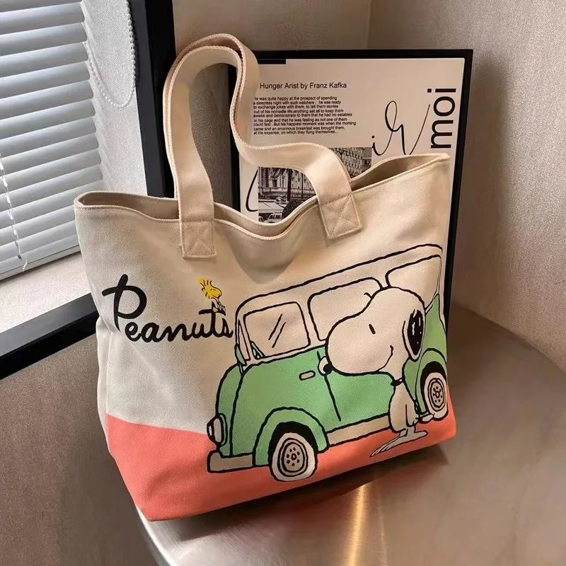 Snoopy мультяшная кавайная Холщовая Сумка Аниме сумка большой емкости Студенческая