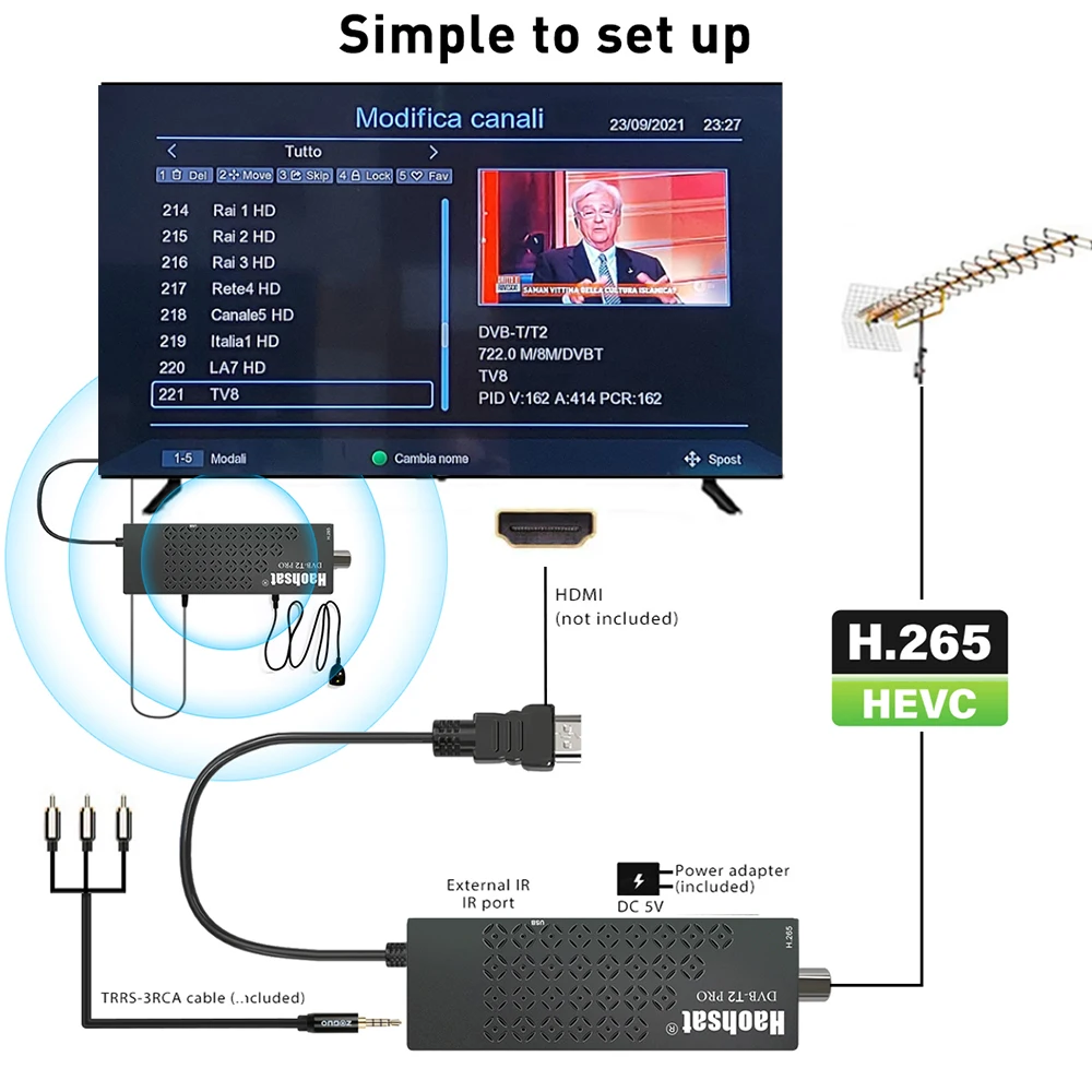 Haohsat DVB T2 Pro Digital DVB T2 USB WIFI 1080p Hevc 10Bit H.265 Fire TV Stick 4K 2023 For Brazil Colombia Chile Ecuador Venezu
Haohsat DVB T2 Pro Digital DVB T2 USB WIFI 1080p Hevc 10Bit H.265 Fire TV Stick 4K 2023 For Brazil Colombia Chile Ecuador Venezu