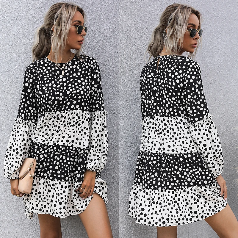 2022 Spring and Summer Women's Clothing European and American Zebra Print Fungus Edge Long Sleeve Short Loose Dress
2022 Spring and Summer Women's Clothing European and American Zebra Print Fungus Edge Long Sleeve Short Loose Dress