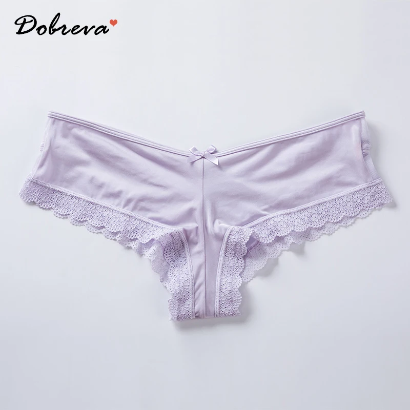 

DOBREVA Women's Lace Panties Crisscross Low Rise Sexy Transparent Mesh Hipster Cheeky Panty Bikini Hollow Underwear
