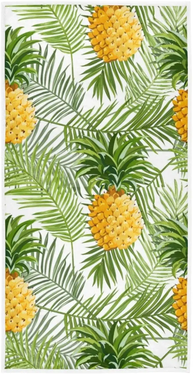 Полотенце для лица с тропическими пальмовыми листьями и ананасами, ультрамягкое полотенце для рук для лица, рук, кухни и уборки 
Полотенце для лица с тропическими пальмовыми листьями и ананасами, ультрамягкое полотенце для рук для лица, рук, кухни и уборки