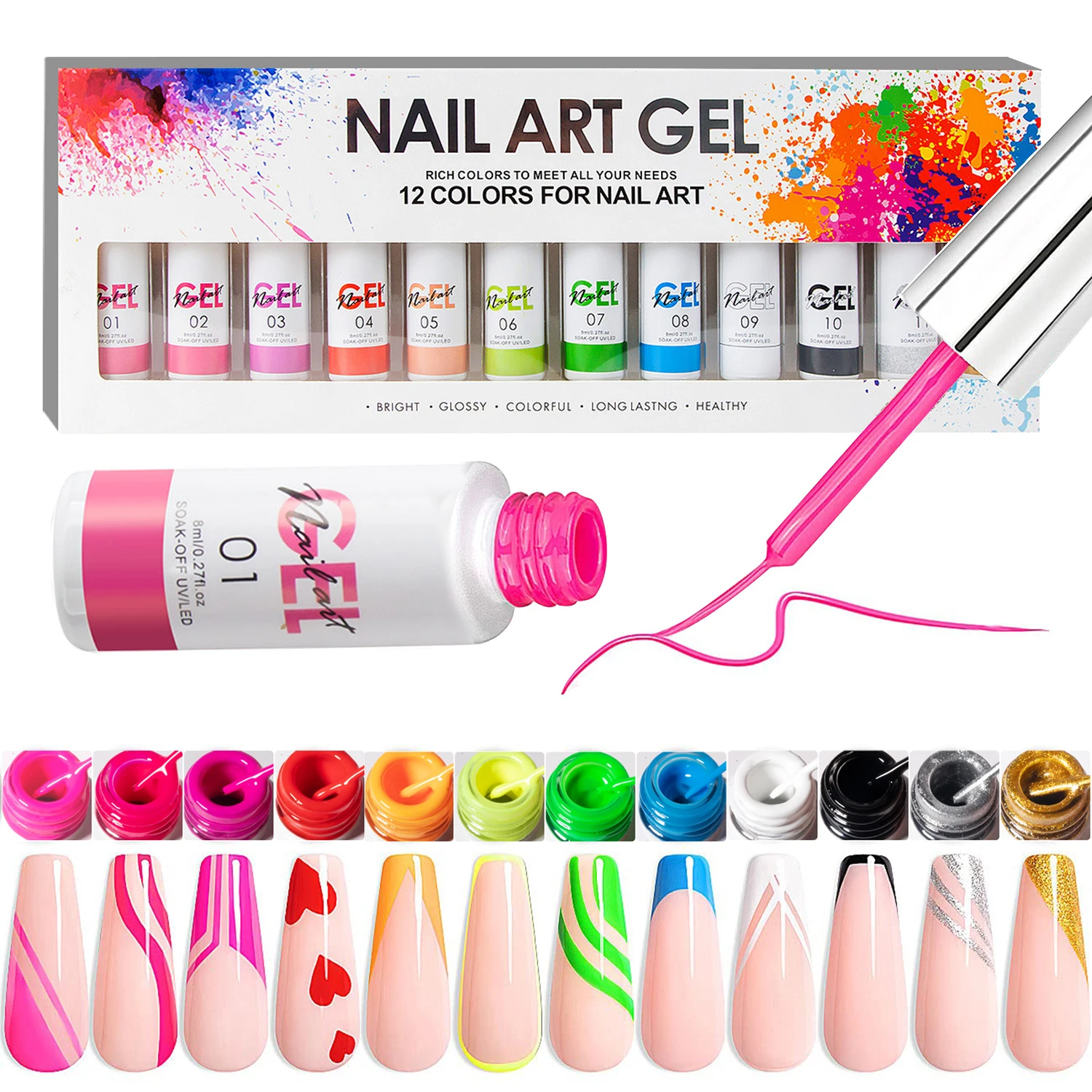 Painting Gel Nail Polish 8ML Gold Silver Liner Gel Polish Soak Off UV Nail Art Gel DIY Drawing Summer Semi-Permanent Varnish
Painting Gel Nail Polish 8ML Gold Silver Liner Gel Polish Soak Off UV Nail Art Gel DIY Drawing Summer Semi-Permanent Varnish