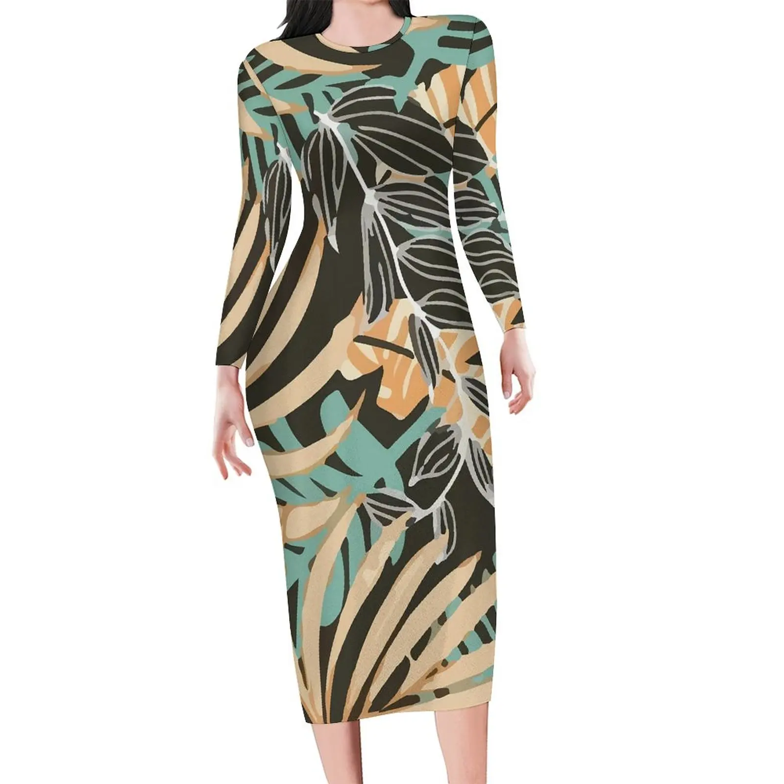 Женское облегающее платье с принтом тропических растений, элегантное весеннее платье с цветными листьями, модное дизайнерское платье с длинным рукавом, большой размер 5XL
Женское облегающее платье с принтом тропических растений, элегантное весеннее платье с цветными листьями, модное дизайнерское платье с длинным рукавом, большой размер 5XL