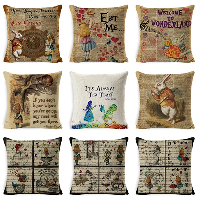 Vintage Cushion Cover Illustration Rabbit Praiser in Newspaper Alice in Wonderland Pillowcase Retro Home Decorative Pillow Cover
Vintage Cushion Cover Illustration Rabbit Praiser in Newspaper Alice in Wonderland Pillowcase Retro Home Decorative Pillow Cover