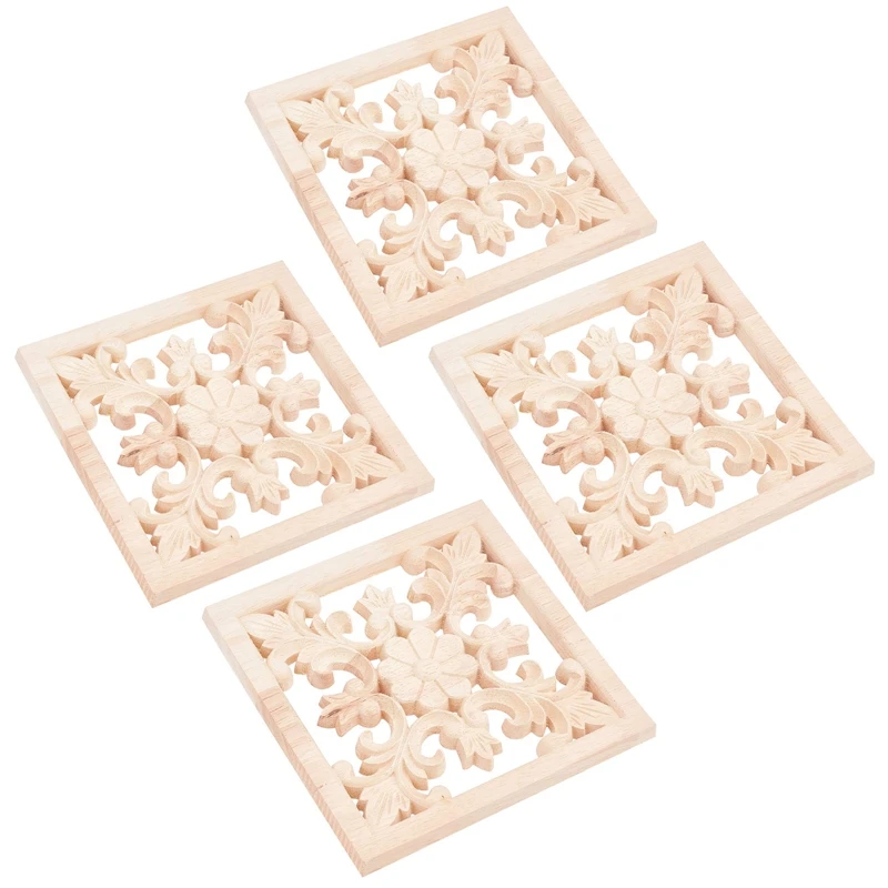 4Pcs Wood Carved Applique Frame Onlay Unpainted Furniture Decoration Square Pattern For Home Door Cabinet Decoration
4Pcs Wood Carved Applique Frame Onlay Unpainted Furniture Decoration Square Pattern For Home Door Cabinet Decoration
