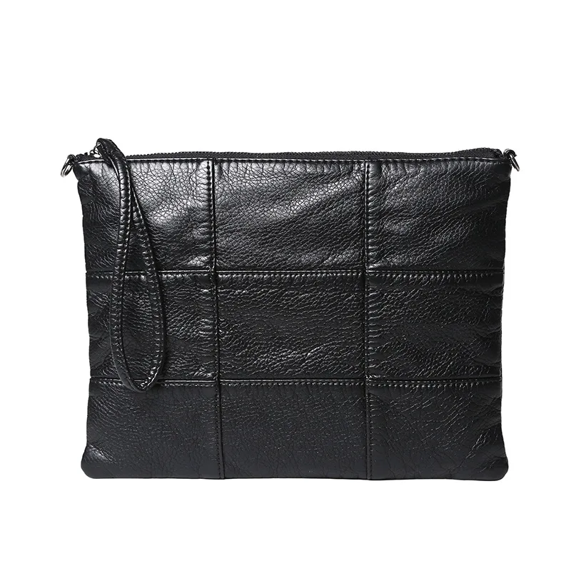 

Новинка 2023, модная кожаная мужская сумка-клатч, брендовая сумка из искусственной кожи, классическая черная вместительная сумка-конверт