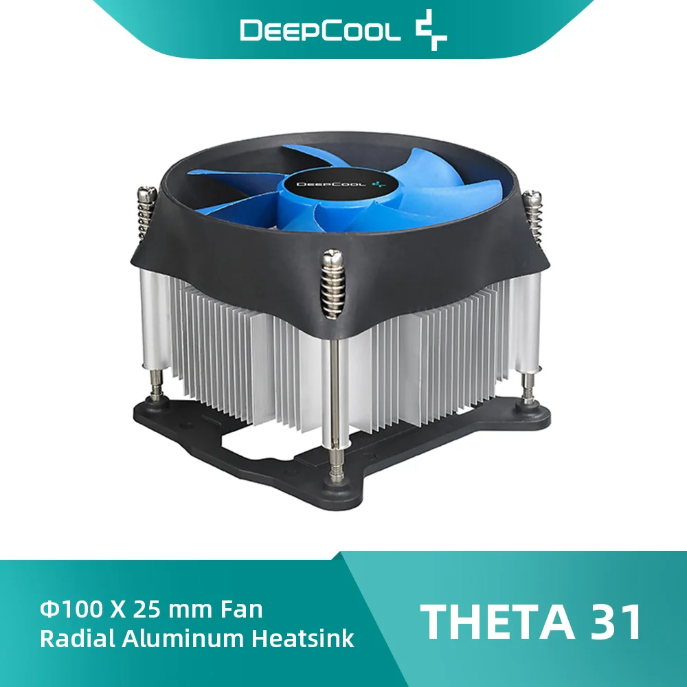 

Низкопрофильный воздушный кулер для процессора DeepCool THETA 31 с компьютерным вентилятором 100 мм, радиатор для процессора LGA1200/1151/1150/1155