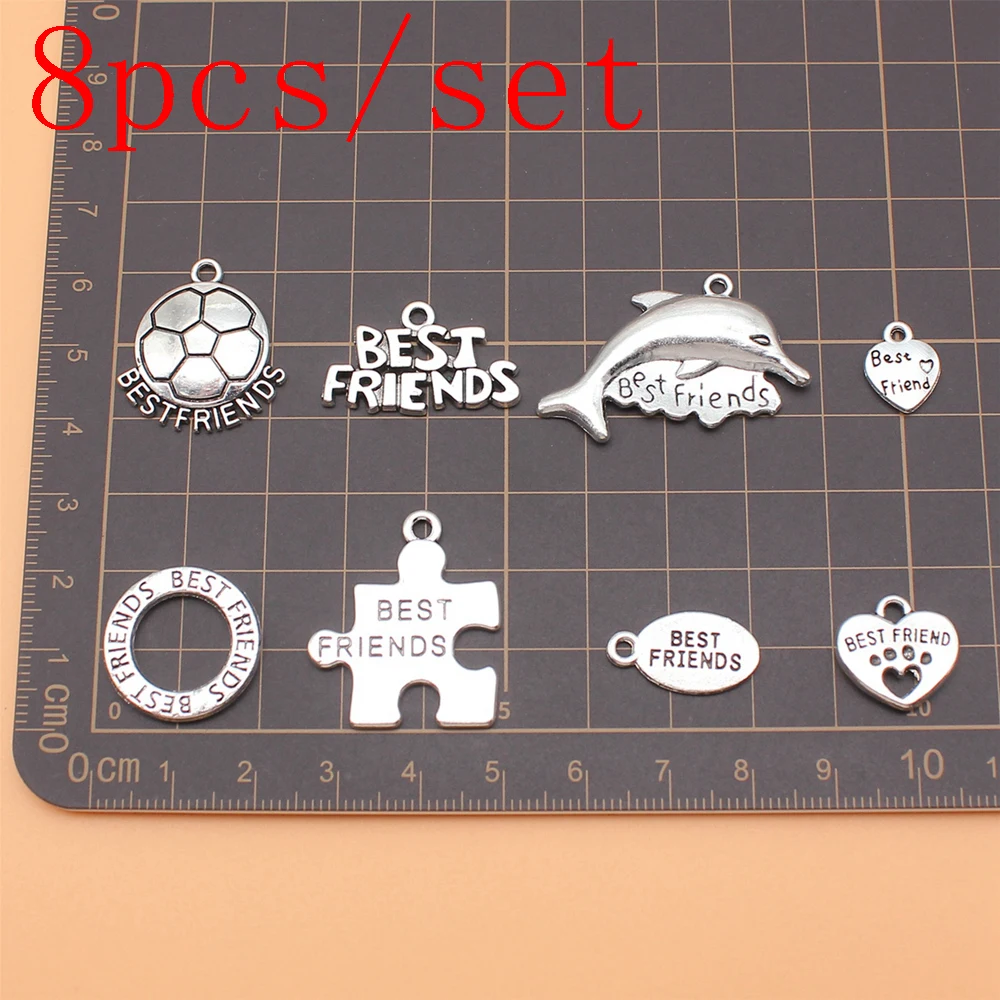 

8pcs/set Friendship Best Friend Charms Accessories For Jewelry Materials Wholesale