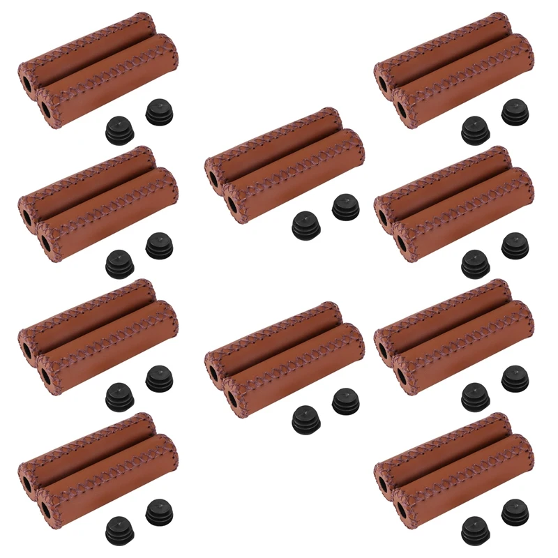 10X Pair Vintage Leather Bicycle Grips Grips Trekking Handlebars Cover Colour: Brown
10X Pair Vintage Leather Bicycle Grips Grips Trekking Handlebars Cover Colour: Brown