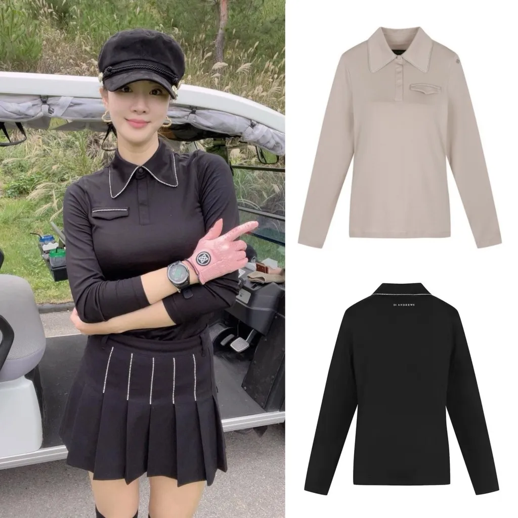 ST golf clothing women's long sleeved T-shirt casual fashion slim temperament elegant high-end POLO shirt 
ST golf clothing women's long sleeved T-shirt casual fashion slim temperament elegant high-end POLO shirt