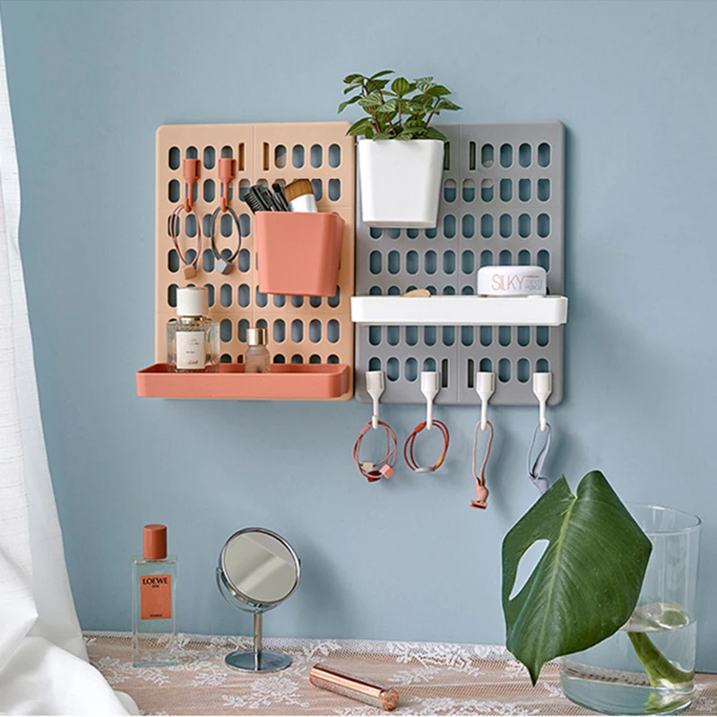 Hole Board Wall Mounted Shelf Hooks Self-adhesive Storage Rack Desk Organizer Room Organization Various Home Storage Accessories
Hole Board Wall Mounted Shelf Hooks Self-adhesive Storage Rack Desk Organizer Room Organization Various Home Storage Accessories