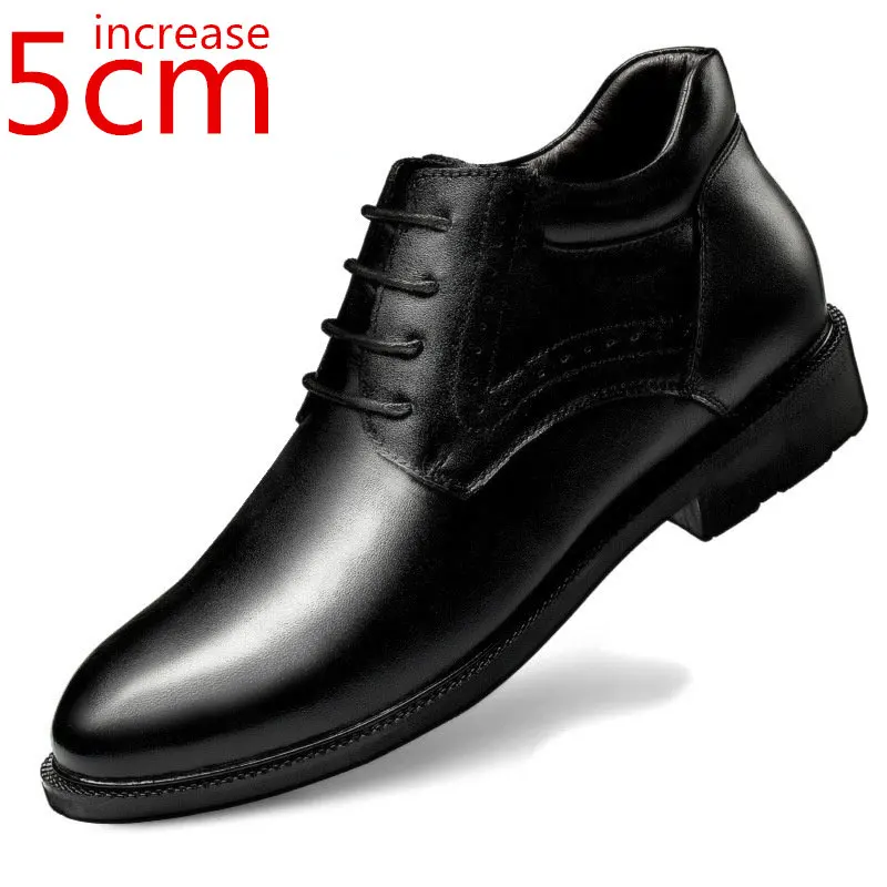 

Мужские высокие туфли повышенной 5 см, корейские деловые туфли для отдыха с бархатной невидимой внутренней подкладкой, кожаные туфли для му...