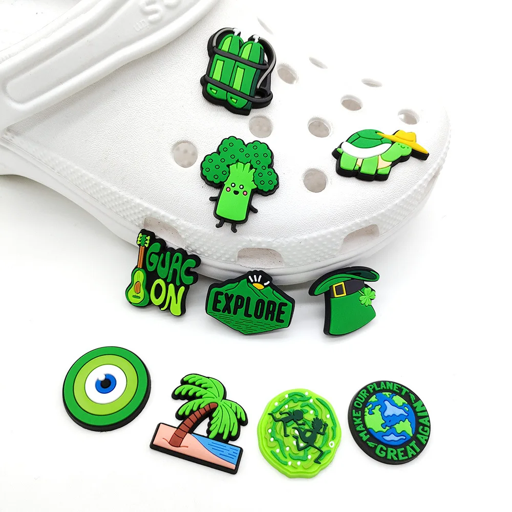 Hot Sale 10pcs Green Animal Vegetable for Croc Charms Cartoon Cute Buckle Fit Wristbands Shoe Accessories DIY Jibz Decorations 
Hot Sale 10pcs Green Animal Vegetable for Croc Charms Cartoon Cute Buckle Fit Wristbands Shoe Accessories DIY Jibz Decorations