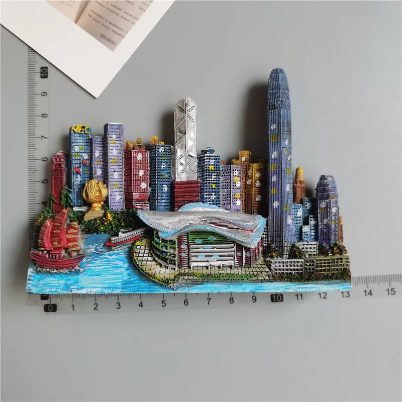 

Magnetic Victoria Harbour Convention and Exhibition Centre Resin Decoration Hong Kong Refrigerator Magnets Tourism Memorial