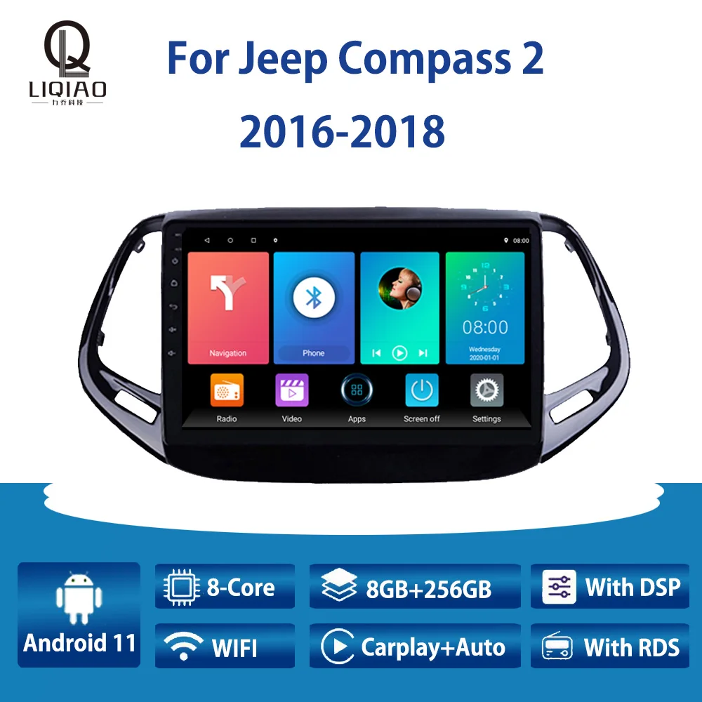 Автомагнитола LIQIAO для Jeep Compass 2 2016-2018 Carplay, мультимедийный видеоплеер, навигация GPS, камера заднего вида, Bluetooth, USB
Автомагнитола LIQIAO для Jeep Compass 2 2016-2018 Carplay, мультимедийный видеоплеер, навигация GPS, камера заднего вида, Bluetooth, USB