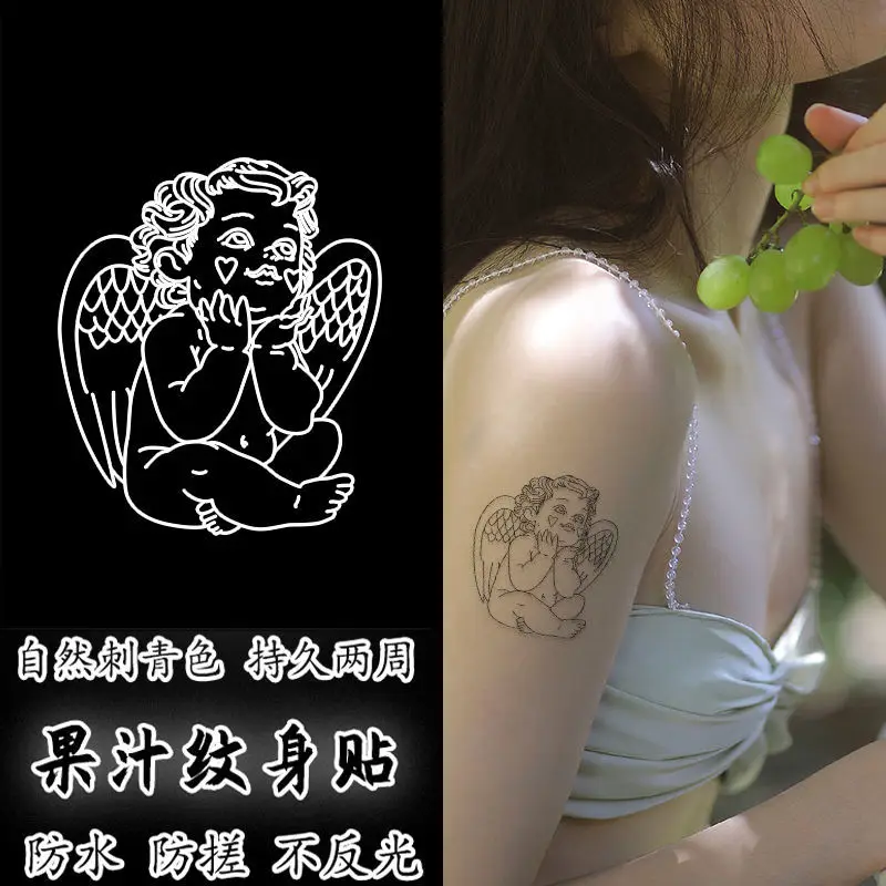 Женские Наклейки с татуировками Love Angel для рук спины травы сока популярная