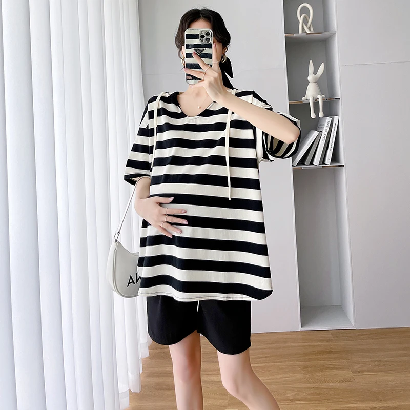 2805 # Летние повседневные полосатые хлопковые футболки с капюшоном для беременных свободная футболка одежда для беременных Топы Шорты для б...
2805 # Летние повседневные полосатые хлопковые футболки с капюшоном для беременных свободная футболка одежда для беременных Топы Шорты для б...