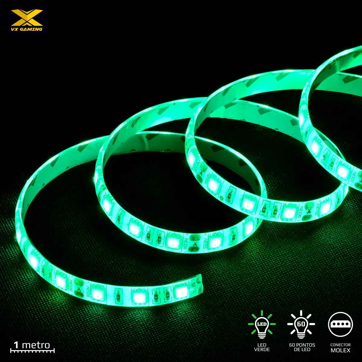 LED TAPE VX GAMING GREEN WITH CONNECTION MOLEX 60 POINTS LED 1 METRO - LDM1
LED TAPE VX GAMING GREEN WITH CONNECTION MOLEX 60 POINTS LED 1 METRO - LDM1