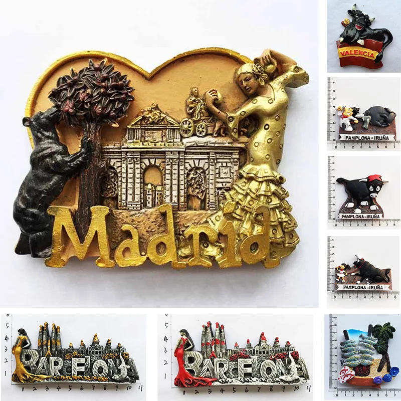 

Pamplona Valencia Magnets for Refrigerators Decor Madrid Barcelona fridge magnets Spain Tourist Souvenirs Flamenco Dance Girl