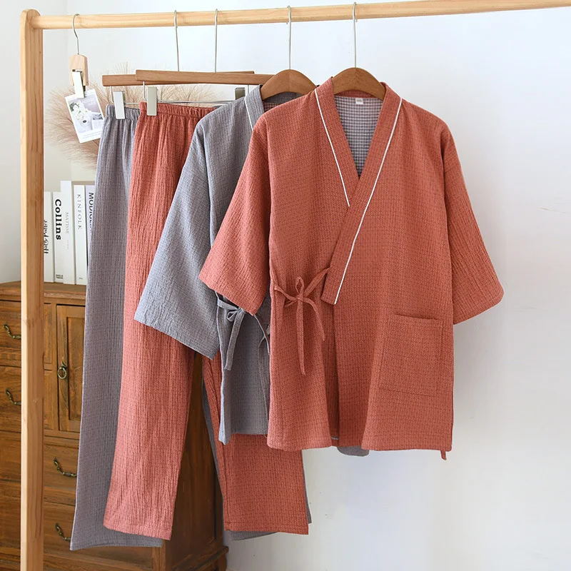Japanese Spring Kimono Pajama Set - Unisex Casual Loose Cotton Sleepwear, Three Quarter Trousers Perfect for Home Pijama Mujer
Japanese Spring Kimono Pajama Set - Unisex Casual Loose Cotton Sleepwear, Three Quarter Trousers Perfect for Home Pijama Mujer