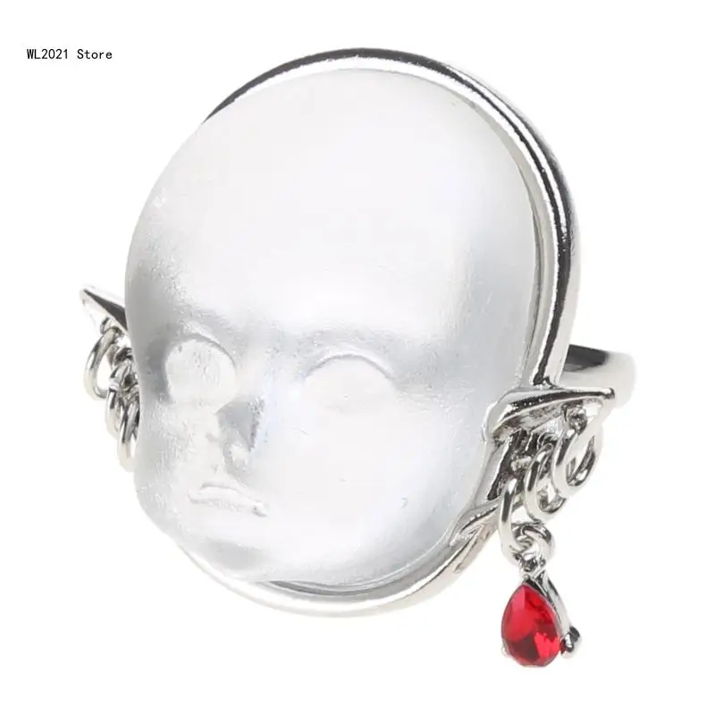 

Baby Face Dating Rings Alloy Material Opening Finger Rings Jewelry Gift for Girl