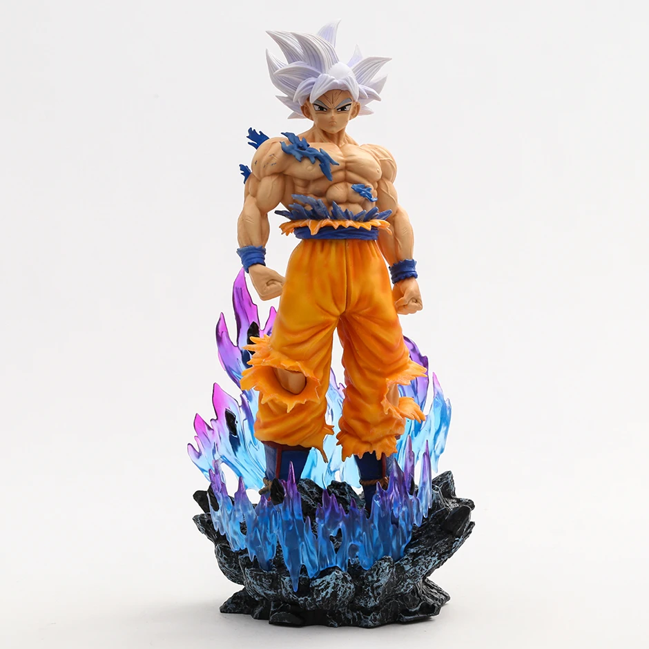

32cm Dragon Ball Z White God Son Goku Ultra Instinct GK Statue PVC Figurine Collection Model Toy Gift