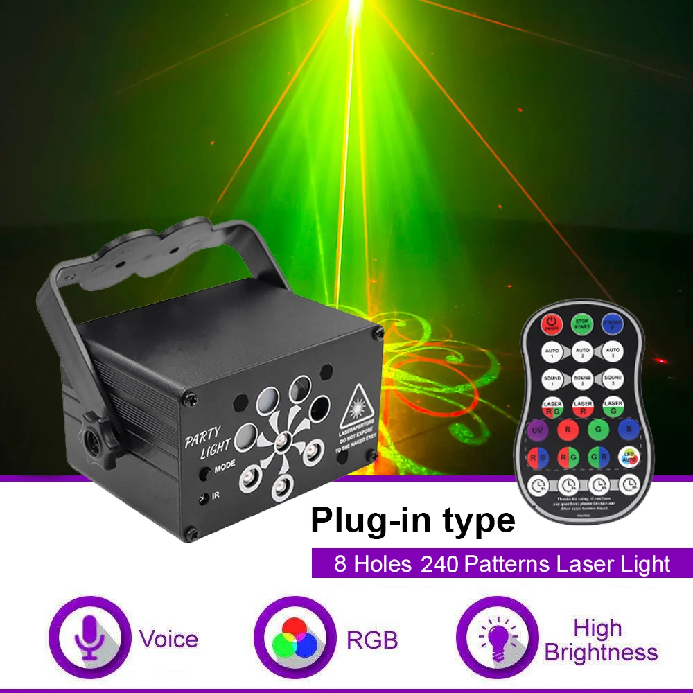 240 Patterns Mini RGB Disco Light Laser Projector USB Stage Light Nightclub Sound Party Lights Show Voice Control Laser Lamp
240 Patterns Mini RGB Disco Light Laser Projector USB Stage Light Nightclub Sound Party Lights Show Voice Control Laser Lamp